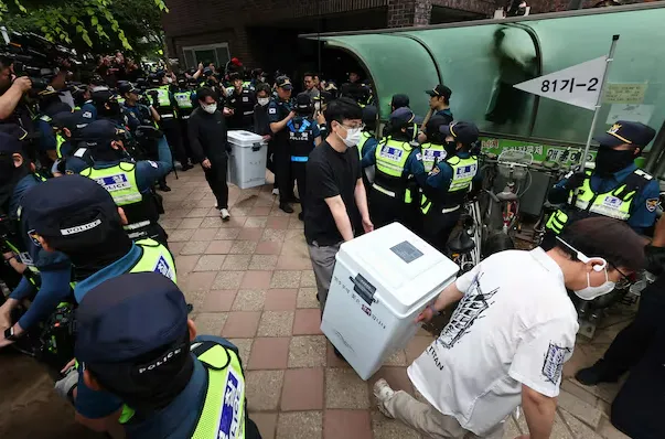 잠실 투표소 대치 현장